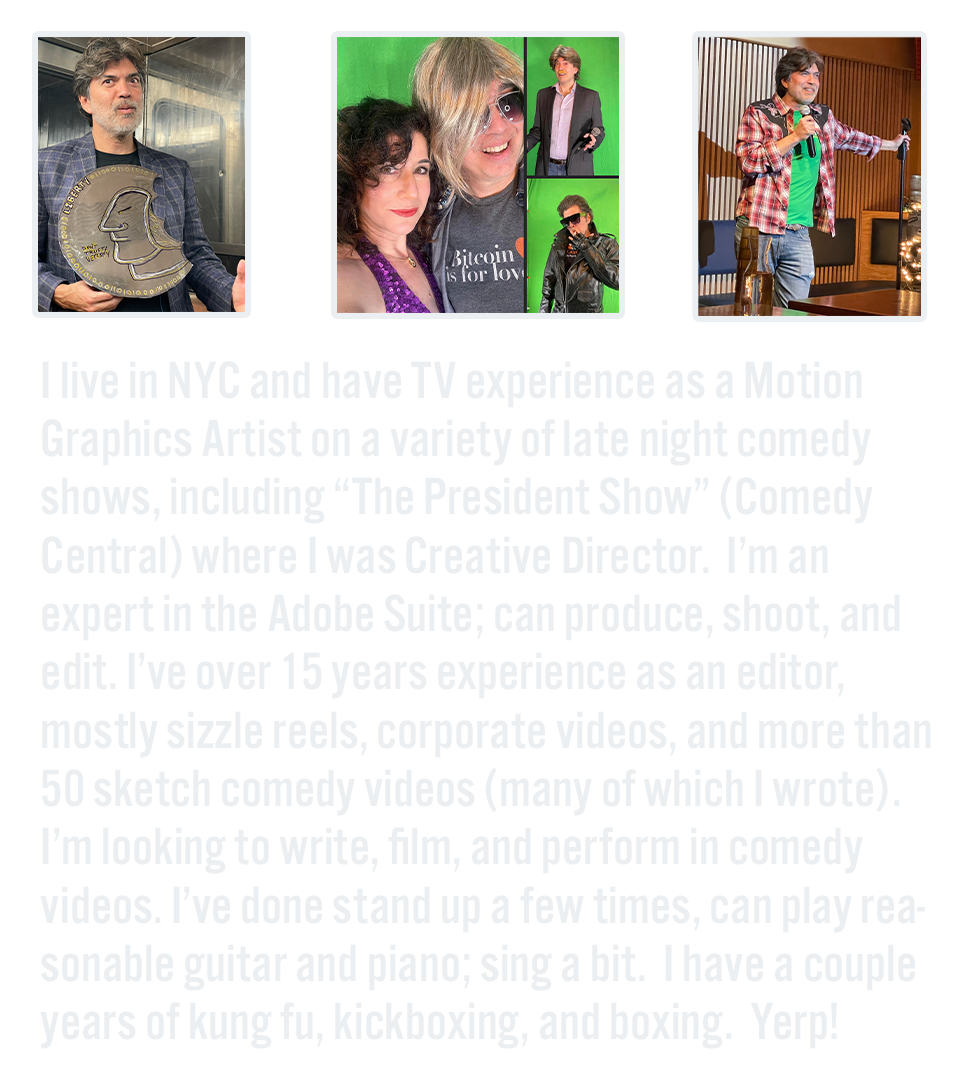 Jesse Cervantes - actor, writer, producer, motion graphics, adobe photoshop, premiere pro, after effects, videographer, stand up comic